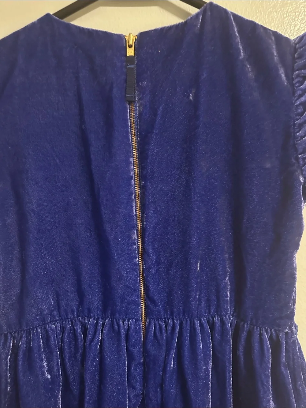 Crewcuts Plush Velvet Dress in Deep Blue Size 7